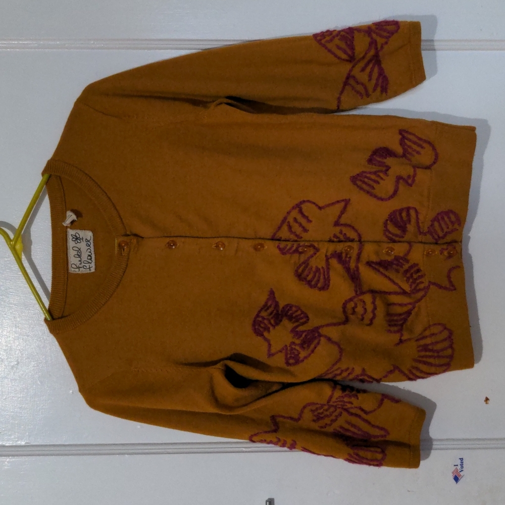 Anthropologie embroidered cardigan